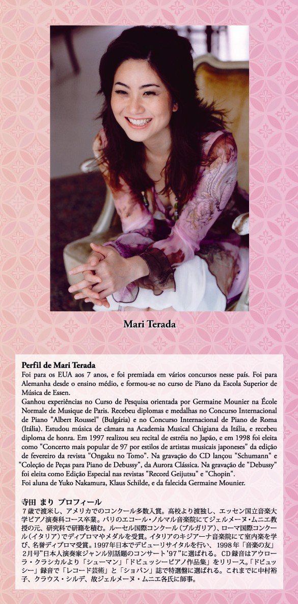 Concerto Musical - MARI TERADA - Promo��o: Fenai-Faibra - Federa��o Nacional da Imprensa / Federa��o das Associa��es de Imprensa do Brasil - ASI Associa��o Sul-Mineira de Imprensa