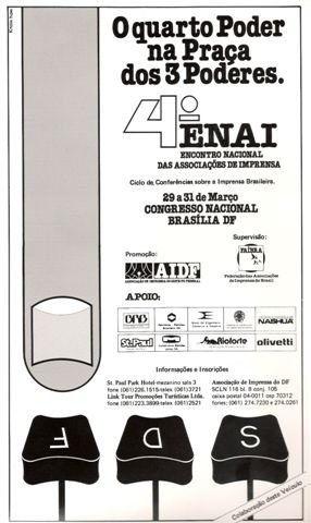 4º Enai - Encontro Nacional das Associações de Imprensa - 1° Ciclo de Conferências da Imprensa Brasileira - Brasília DF - 29 a 31 de março de 1985